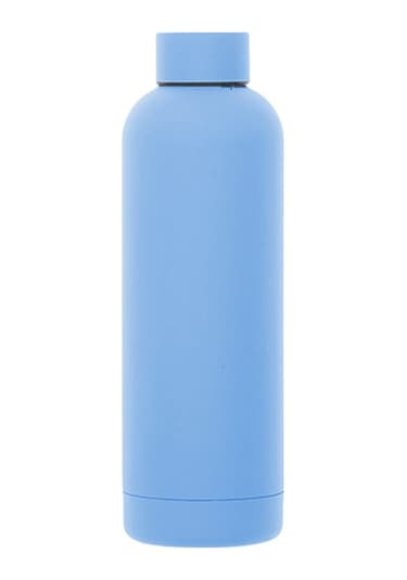 Exclusive 500 Ml Rubber Gövde Çay Termos Kupa Suluk Şişe Bardak Mug Mavi