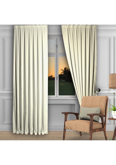 Krem Ada Fon Perde Normal Pile 1'e 2,5 Pile-krem Krem