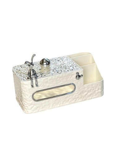 Suntek Banyo Oturma Odası Ofis Için Doku Kutusu Kapağı Yüz Tutucu Beyaz