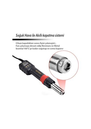 Exeo 8208 Isı Ayarlı Sıcak Hava Üfleme İstasyonu Kalem Tip BGA