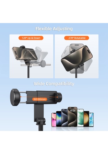 Springsun Vrıg Tp-17 Telefon İçin Genişletilebilir Selfie Çubuğu Tripod Maksimum. Uzaktan Deklanşörlü Telefon Tripod Vlog Selfie