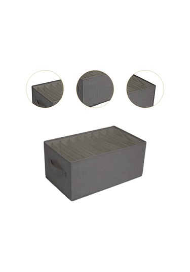 Suntek Giysi Yorgan Saklama Kutusu L Gri 9 Izgara Gri