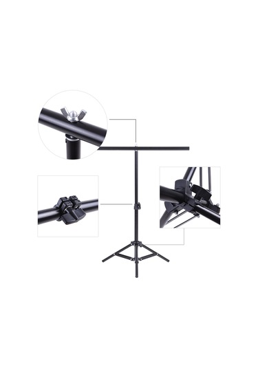 Yunboo Taşınabilir Alüminyum Fotoğraf Stüdyo Arka Plan Standı, 68cm Çubuk Ve 2 Kıskaç İle Küçük Nesneler İçin İdeal