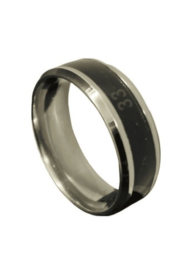 Siyah Renk Vücut Sıcaklığına Göre Derece Ölçer Termometreli Çelik Yüzük 20 Ölçü - Şık Ve Özellikli Siyah