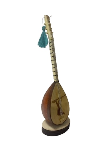 Minyatür Bağlama Saz Masa Üstü Enstrüman Pirsultan Görselli
