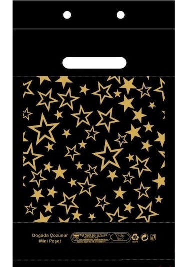 Baskılı Blok Poşet Siyah 26X38 Cm No 2- 500 Adet