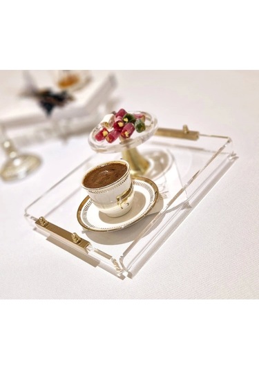 Agbtrend Gold Tray -s- Dekorasyon Ve Sunum Tepsisi Şeffaf