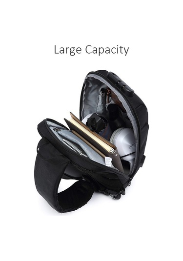 Ozuko Kamp Yürüyüş Açık Hava Erkek Omuz Çantası - Siyah