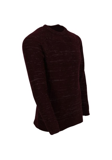 Erkek Kazak Sıfır Yaka Bordo Rar01114 001