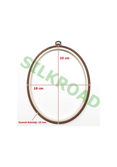 Nurge No:4 Oval Plastik Pano Nakış Kasnağı 18 Cm x 23 Cm - 10 Mm