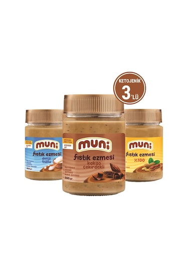 Muni Fıstık Ezmesi Ketojenik 3 x 300 G