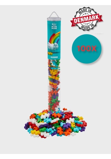 Plus - Plus Minecraft Temalı Silindir Kutuda Gökkuşağı Yapı Oyuncağı - Rainbow 100 Parça 4265