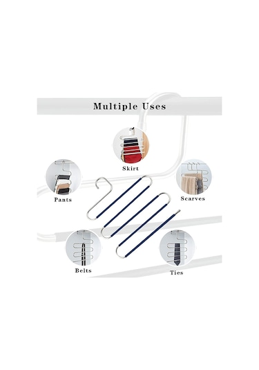 Cbtx 4 Adet S Şekilli Pantolon Askıları Kaymaz Paslanmaz Çelik Elbise Askısı Havlu - Mor
