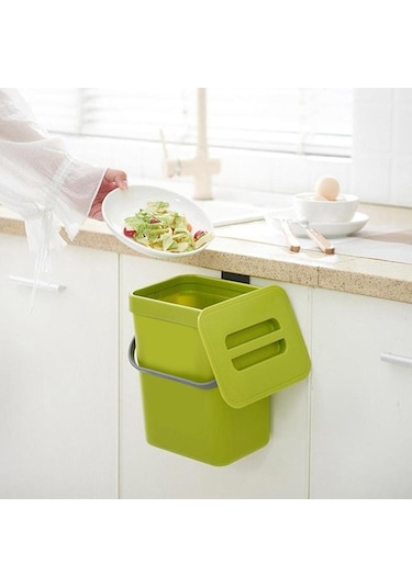 Pazly Yeşil-5l-orta Suntek Ofis Monte Modern Magideal Kutusu Duvara Çöp Atık Nv Yeşil