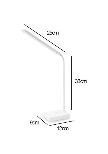 Buffer İnce Uzun Usbli Dokunmatik 3 Kademeli 360 Derece Özel Göz Korumalı Led Lityum Masa Lambası -m11 Beyaz