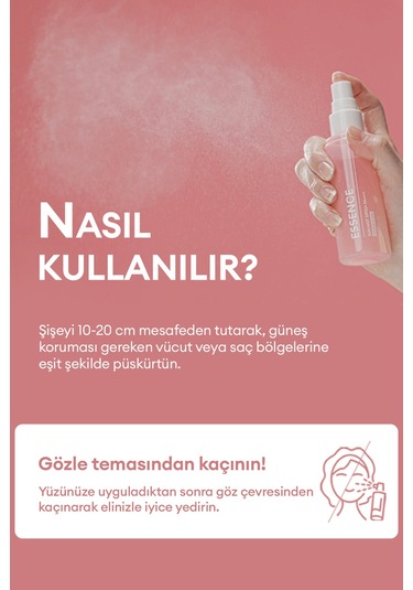 Saç Ve Vücut İçin Nemlendirici Güneş Koruyucu Mist All Around Safe Block Essence Sun Mist Spf50+