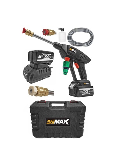 Stilmax 48 V 10 Ah Şarjlı Akülü Basınçlı Bahçe ve Oto Yıkama Makinesi