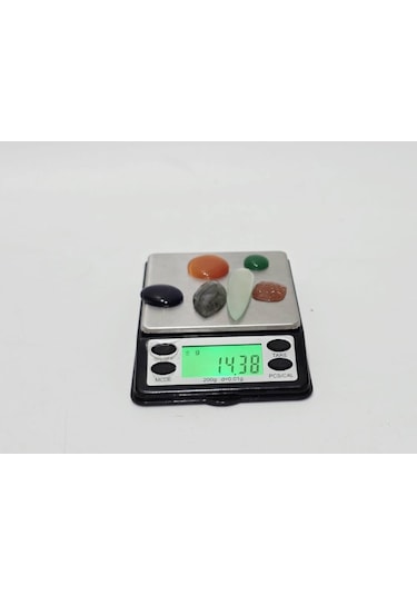 Kabaşon Kesim Kuvars Doğal Taş 14,3 Gram Lot 21 renkli