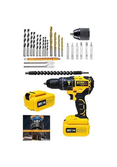 Staxx Büyük Boy Xl5800 58v 10ah Çift Akülü Şarjlı Matkap Seti