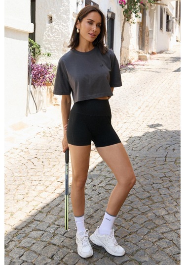 Aura Crop T-shirt Antrasit Antrasit