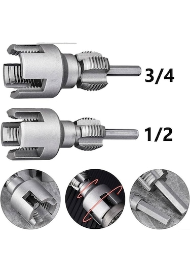Rekotools -2 Li Set Iç Dış Plastik Boru Diş Açma Seti 1/2 Ve 3/4 Inç Borularla Uyumlu
