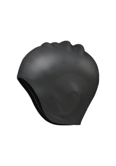 Siyah Yüzme Şapkası Kulak Koruyucu Yüzme Bonesi Ergonomik Tasarım Yüksek Elastik Cilt Dostu Tam Kaplama Uzun Saç Yüzme Bonesi Siyah