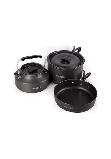 Evolite Tria Pot Çaydanlıklı Tencere Seti Gri