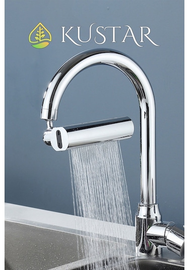 Kustar Şelale 4 Fonksiyonlu Krom Aç Kapa Mutfak Eviye Bataryası Tasarruf Yüksek Tazyik Yağmur Şelale Modlu