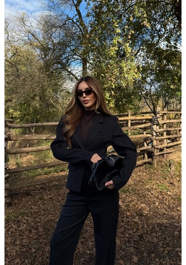 Siyah Tek Düğmeli Ceket Pantolon Takım - 9480 Siyah