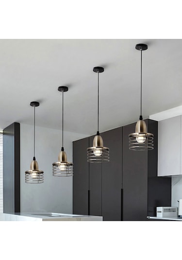 Retro Plafonyer Stil Sarkıt Tavan Lambası E26 Taban Soket Tutucu Çok Renkli