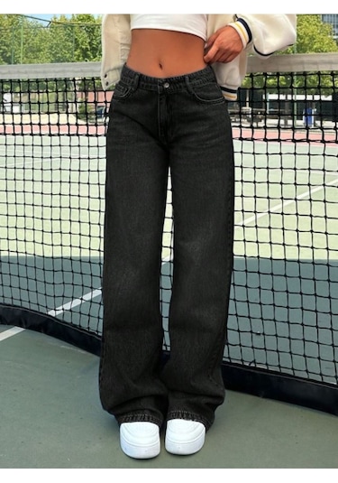Kadın Düşük Bel Denim Pantolon Dark