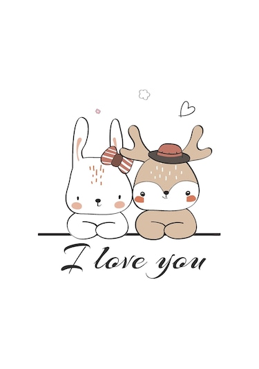 Seni Seviyorum Sevimli Cam Sticker 31x33cm Diğer