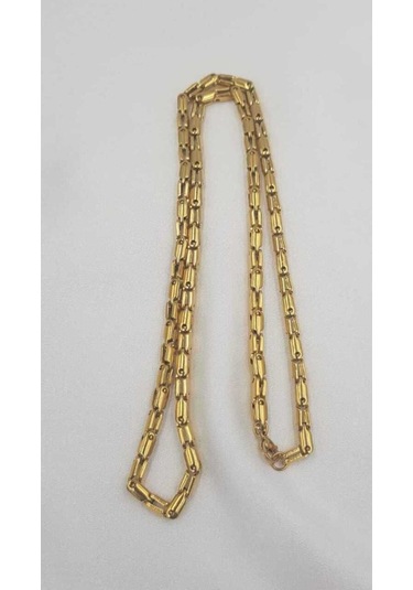 Vog Unisex Xuping Vip Model Perçinli Oval Tasarım Sevgiliye,babaya,eşe,arkadaşa Hediye Çelik Kolye Sarı