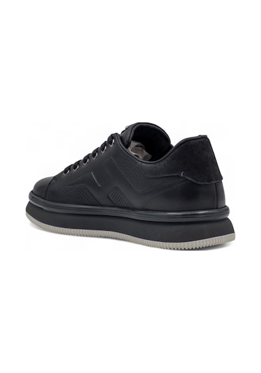 Voyager M030 Erkek Hakiki Deri Sneaker Siyah