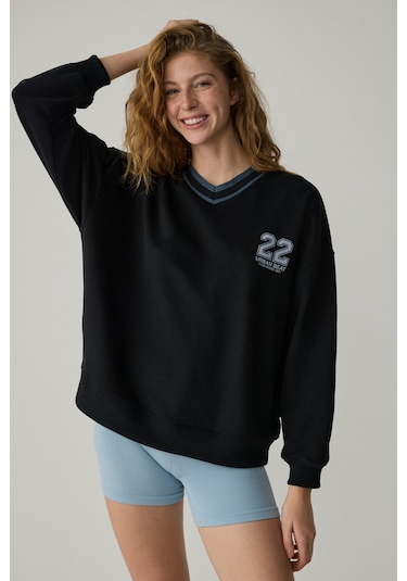 Urban Beat Oganna Kadın Siyah Sweatshirt Siyah