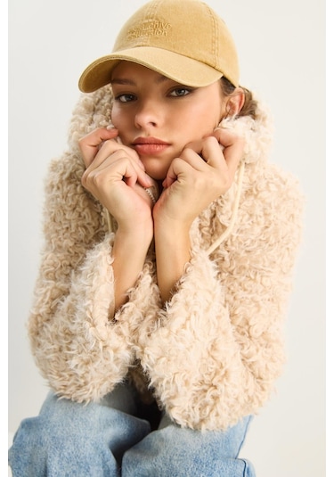 Shade Kadın Kapüşonlu Astarlı Teddy Mont 2818 60281117 - Krem