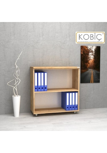 Kobiç Ofis Dosya Dolabı Raflı Suntalam Dolap 70x35x80 Cm Meşe Meşe