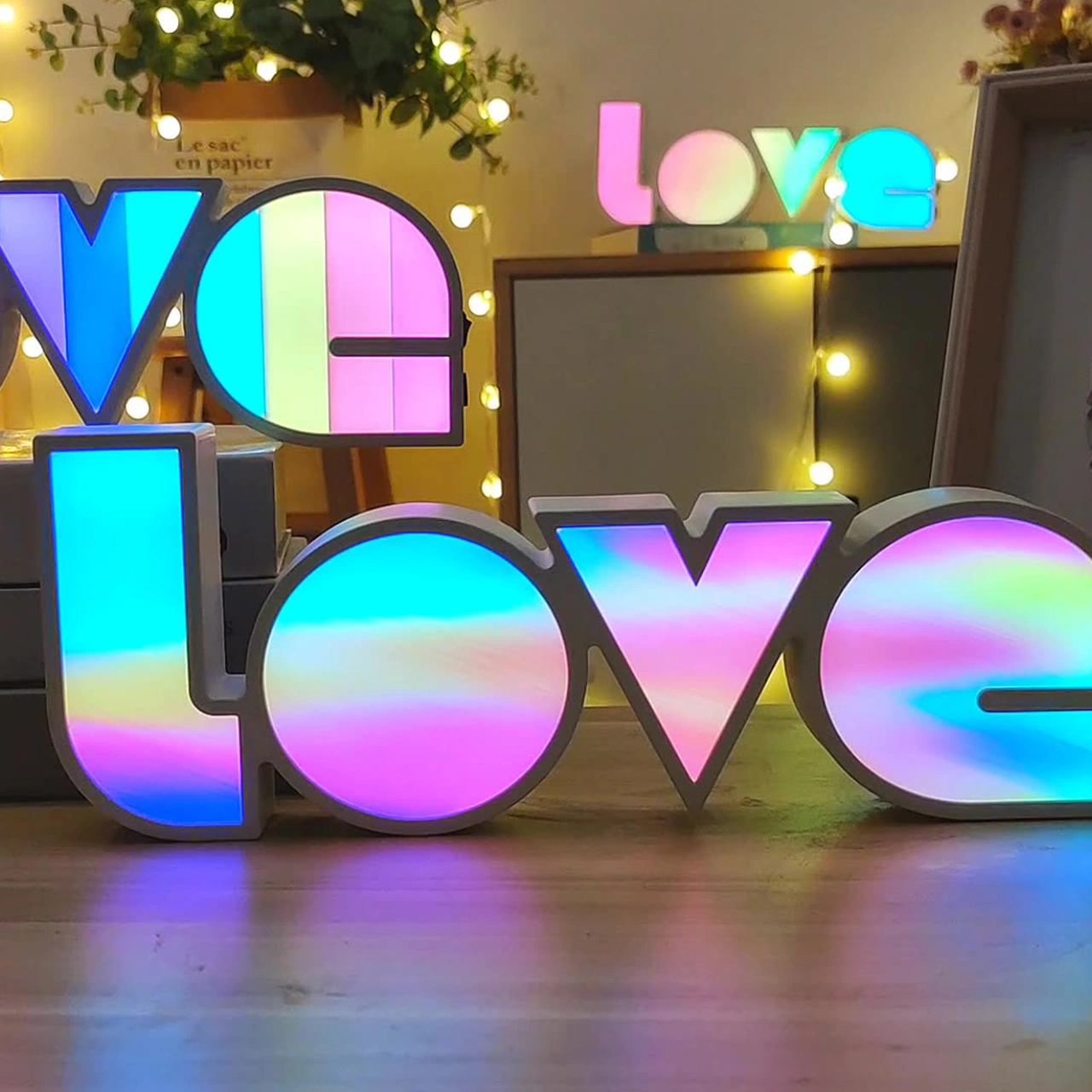 Hombey Renkli Sürekli Aydınlatma Led Aşk Harf Lambası - Usb Ve Pil İle Çalışır, Ev Dekorasyonu, Nikah, Seçilim İçin Diğer