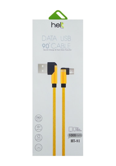 Helt HT-81 Plastik 100M Micro Şarj Ve Data Kablosu Gold
