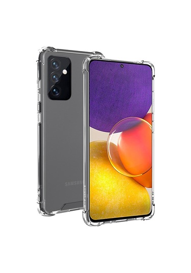 Samsung Galaxy Uyumlu A54 Kılıf Antishock Köşeli Şeffaf Sert Silikon