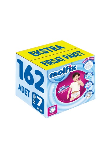 Molfix Külot Bebek Bezi Beden:7 19+kg Xx Large 162 Adet 6'lı