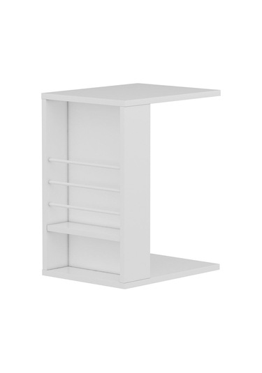 Beyaz Willy Tekerlekli C Sehpa Beyaz