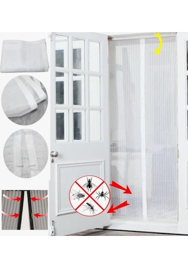 Mıknatıslı Kapı Sinekliği Tül Perde 105 X 210 Cm 5570 Beyaz