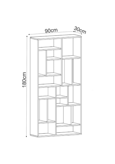 Nicola Kitaplık 18 Raflı, Modern Kütüphane Traverten