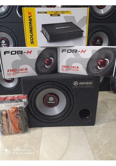 Forx Paket Set Reıs Bass 13cm İki Takım Midrange Soundmax Anfi