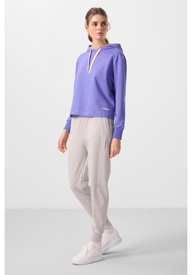 Açık Eflatun-taş Kapüşonlu Oversize Kadın Eşofman Takım - 95336 Açık Eflatun/taş