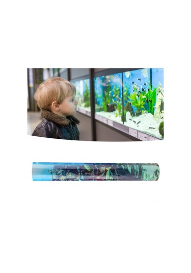 Qingmipy Akvaryum Dekoru: Kalın Pvc Denizaltı Kenti Enkaz Desenli, Su Geçirmez, Renk Kaybı Olmayan, Kolay Uygulanabilir Duvar Sticker 61x30 Cm