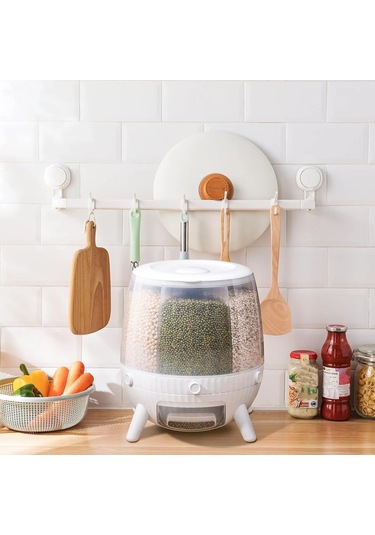 6 Bölmeli 360 Derece Dönebilen 6 Lt Bakliyat Organizeri 5256 Çok Renkli