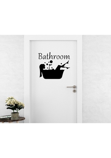 Bk Home Bathroom Tasarımlı Kapı Sticker-1 N11.648