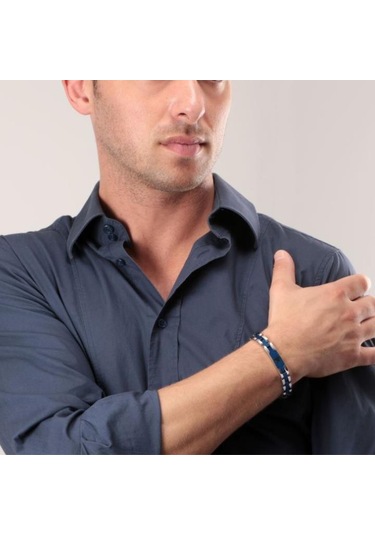 Maserati Jm419asc02 Erkek Bileklik Gümüş - Mavi